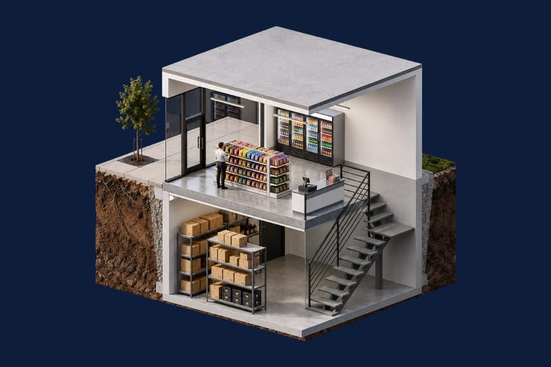Local comercial con bodega en el edificio Andes, Santiago Centro